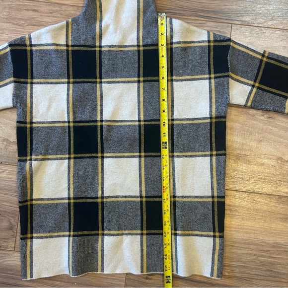 Rachel Zoe Plaid Mock Neck Sweater Top Women’s Small Gray Black Yellow - Picture 6 of 6